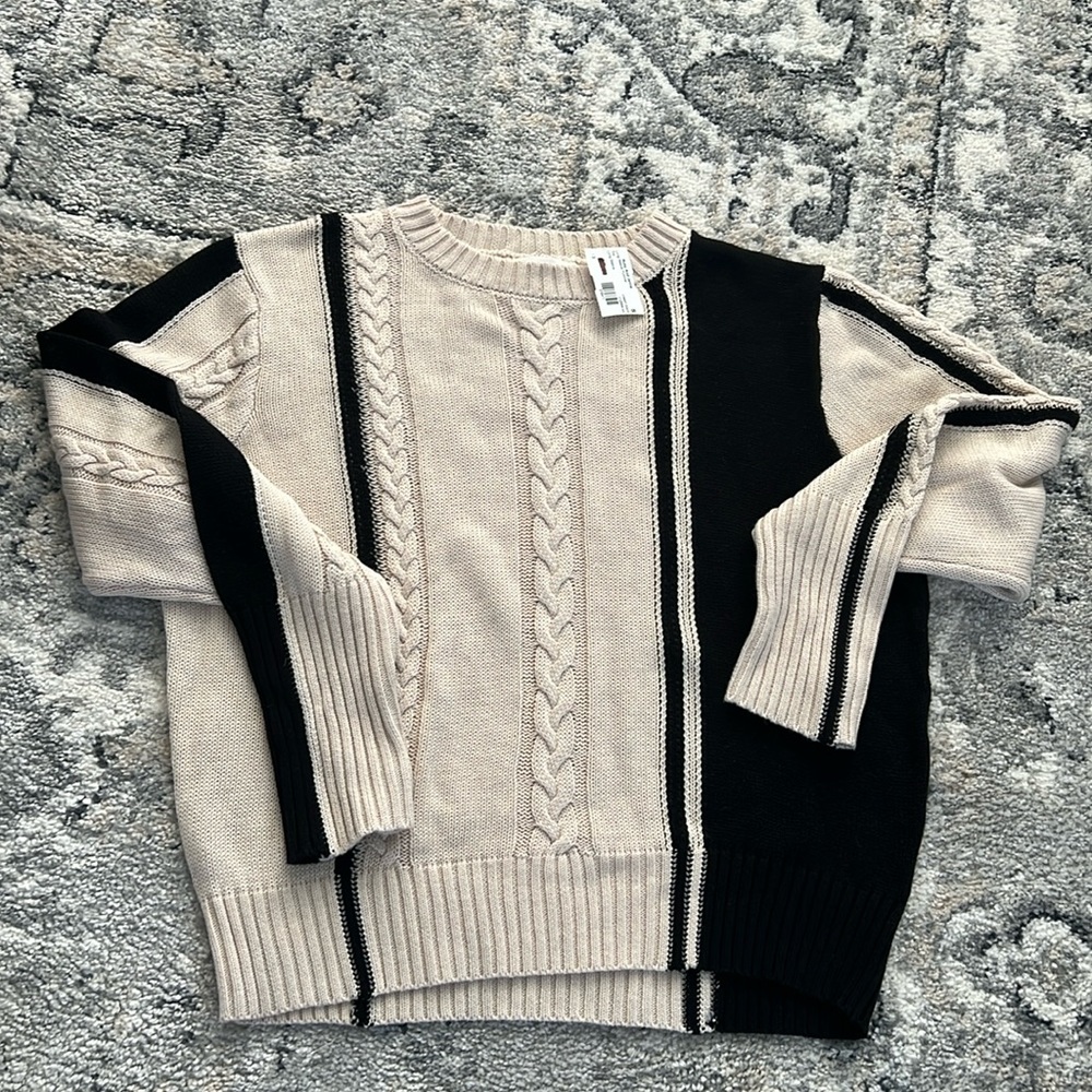 Small Black and cream sweater, new with tags